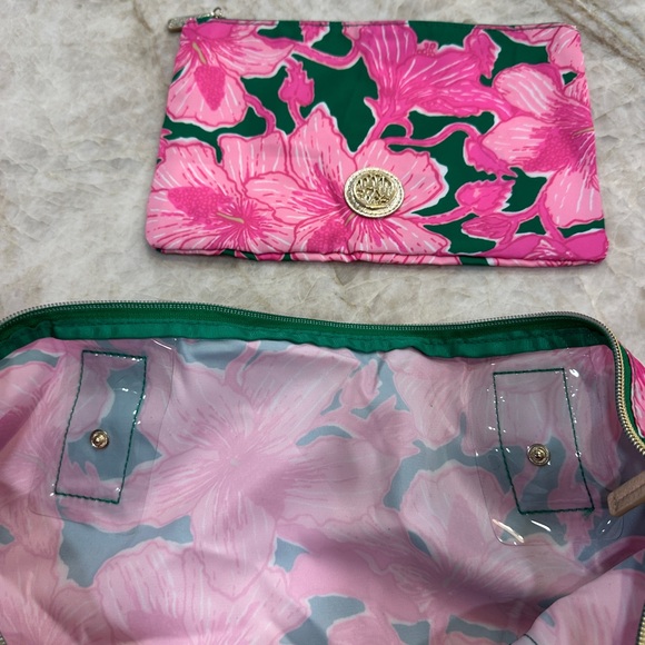 Lilly Pulitzer Pink and Green Floral Tote Bag Set NWT - Picture 6 of 8
